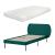 Pat tapitat cu saltea Porvoo 90x200 cm catifea verde inchis [en.casa] HausGarden Leisure
