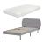 Pat tapitat cu saltea Porvoo 90x200 cm textil gri [en.casa] HausGarden Leisure