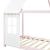 Pat casuta copii design semi deschis Tostedt 90x200 cm brad roz/alb [en.casa] HausGarden Leisure