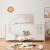 Pat casuta copii design semi deschis Tostedt 90x200 cm brad roz/alb [en.casa] HausGarden Leisure