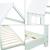 Pat casuta copii design semi deschis Tostedt 90x200 cm brad verde menta/alb [en.casa] HausGarden Leisure