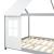 Pat casuta copii design semi deschis Tostedt 120x200 cm brad gri alb [en.casa] HausGarden Leisure