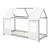 Pat casuta copii design semi deschis Tostedt 90x200 cm brad gri/alb [en.casa] HausGarden Leisure