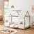 Pat casuta copii design semi deschis Tostedt 90x200 cm brad gri/alb [en.casa] HausGarden Leisure