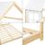 Pat casuta copii design semi deschis Tostedt 140x200 cm brad efect lemn alb [en.casa] HausGarden Leisure