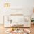Pat casuta copii design semi deschis Tostedt 140x200 cm brad efect lemn alb [en.casa] HausGarden Leisure