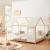 Pat casuta copii design semi deschis Tostedt 140x200 cm brad efect lemn alb [en.casa] HausGarden Leisure