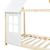 Pat casuta copii design semi deschis Tostedt 90x200 cm brad efect lemn/alb [en.casa] HausGarden Leisure