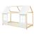 Pat casuta copii design semi deschis Tostedt 90x200 cm brad efect lemn/alb [en.casa] HausGarden Leisure