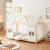 Pat casuta copii design semi deschis Tostedt 90x200 cm brad efect lemn/alb [en.casa] HausGarden Leisure