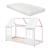 Pat casuta copii cu saltea design semideschis Tostedt 90x200 cm roz alb [en.casa] HausGarden Leisure