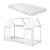 Pat casuta copii cu saltea design semideschis Tostedt 90x200 cm verde menta alb [en.casa] HausGarden Leisure