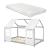 Pat casuta copii cu saltea design semideschis Tostedt 140x200 cm gri alb [en.casa] HausGarden Leisure