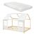 Pat casuta copii cu saltea design semideschis Tostedt 140x200 cm efect lemn alb [en.casa] HausGarden Leisure