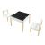 Set masa cu 2 scaune copii si tabla desenat Smedjebacken natur alb negru [en.casa] HausGarden Leisure