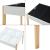 Set masa cu 2 scaune copii si tabla desenat Smedjebacken natur alb negru [en.casa] HausGarden Leisure
