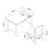 Set masa cu scaun copii design cu compartiment depozitare Skjåk natur verde menta [en.casa] HausGarden Leisure