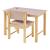 Set masa cu scaun copii design cu compartiment depozitare Skjåk natur roz [en.casa] HausGarden Leisure