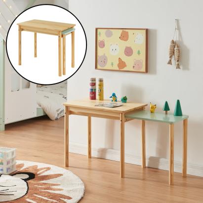 Masa extensibila copii Skellefteå 98x38x51,5 cm natur verde menta [en.casa] HausGarden Leisure
