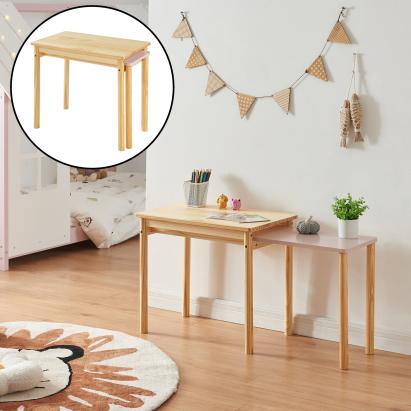 Masa extensibila copii Skellefteå 98x38x51,5 cm natur verde roz [en.casa] HausGarden Leisure