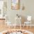 Set masa copii cu 2 scaune design ursulet Panjang alb [en.casa] HausGarden Leisure
