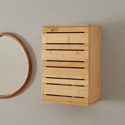 Hängeschrank Epind 50x33x20 cm Bambus Natur [en.casa] HausGarden Leisure