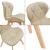 Esszimmerstuhl Älmhult 2-er Set 78x47x52 cm Kunstleder Beige [en.casa] HausGarden Leisure