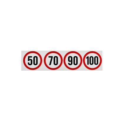 Set abtibilduri limita viteza reflectorizante pentru camion, diametru 18.8 cm  50, 70, 90, 100 Cod: HUJ007 Automotive TrustedCars
