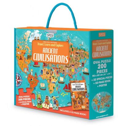 Cunoaste si exploreaza - Puzzle Civilizatii antice (200 piese) PlayLearn Toys