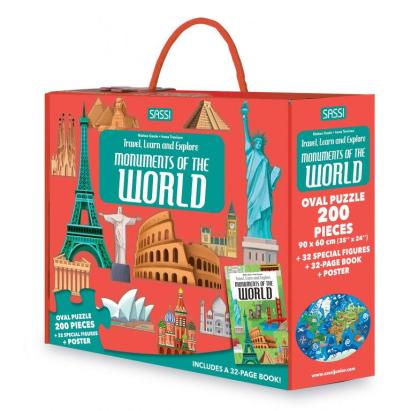 Cunoaste si exploreaza - Puzzle Monumentele lumii (200 piese) PlayLearn Toys