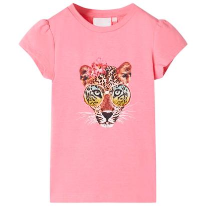 Tricou pentru copii, roz neon, 128 GartenMobel Dekor