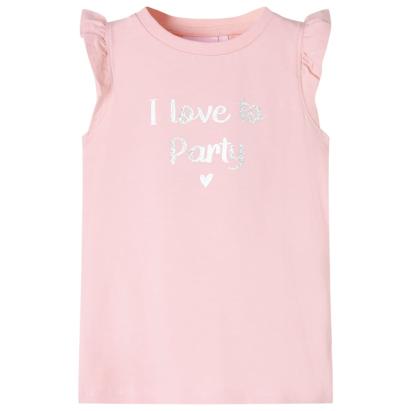 Tricou pentru copii cu mâneci cu volane, roz pal, 140 GartenMobel Dekor