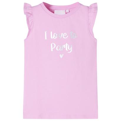 Tricou pentru copii cu mâneci cu volane, lila, 116 GartenMobel Dekor