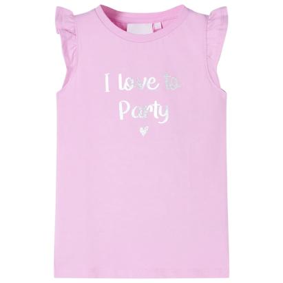 Tricou pentru copii cu mâneci cu volane, lila, 128 GartenMobel Dekor