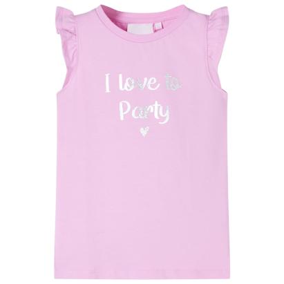 Tricou pentru copii cu mâneci cu volane, lila, 140 GartenMobel Dekor