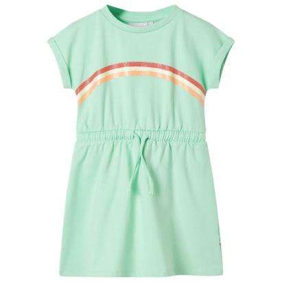 Rochie pentru copii cu șnur, verde aprins, 116 GartenMobel Dekor