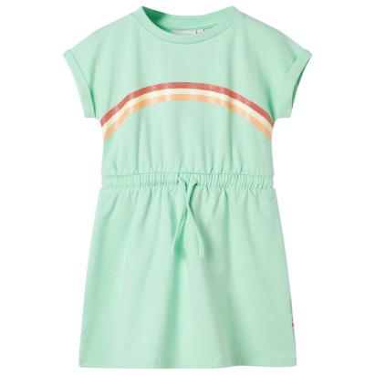 Rochie pentru copii cu șnur, verde aprins, 140 GartenMobel Dekor