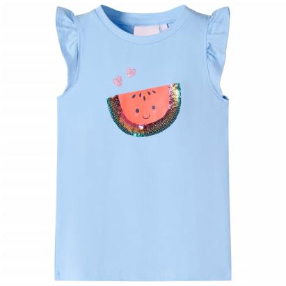 Tricou pentru copii cu mâneci scurte, albastru deschis, 92 GartenMobel Dekor