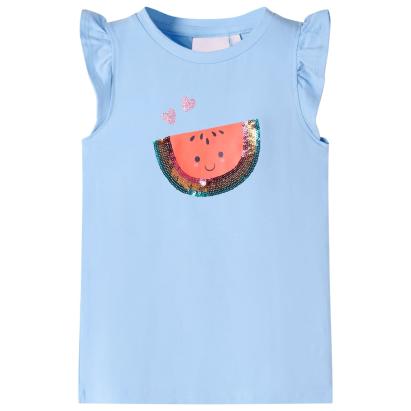 Tricou pentru copii cu mâneci scurte, albastru deschis, 116 GartenMobel Dekor