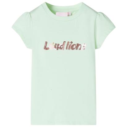 Tricou pentru copii cu mâneci șapcă verde deschis 92 GartenMobel Dekor