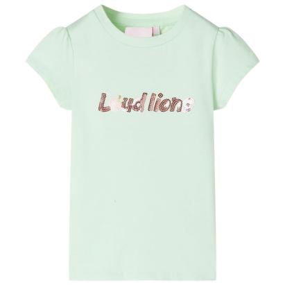 Tricou pentru copii cu mâneci șapcă verde deschis 116 GartenMobel Dekor