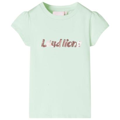 Tricou pentru copii cu mâneci șapcă verde deschis 128 GartenMobel Dekor