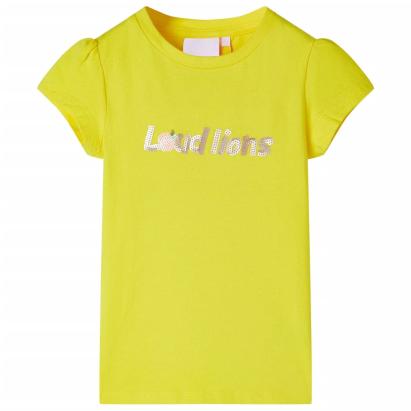 Tricou pentru copii cu mâneci lungi, galben aprins, 104 GartenMobel Dekor