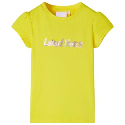 Tricou pentru copii cu mâneci lungi, galben aprins, 116 GartenMobel Dekor