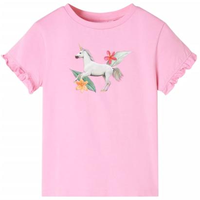 Tricou pentru copii cu mâneci lungi, roz aprins, 104 GartenMobel Dekor