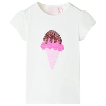 Tricou pentru copii, crem ecru, 128 GartenMobel Dekor