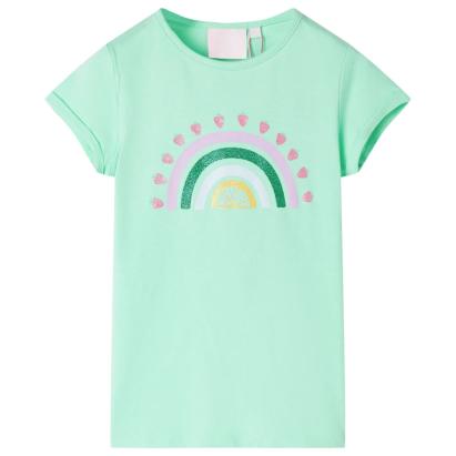 Tricou pentru copii, verde strălucitor, 128 GartenMobel Dekor