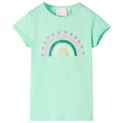 Tricou pentru copii, verde strălucitor, 140 GartenMobel Dekor