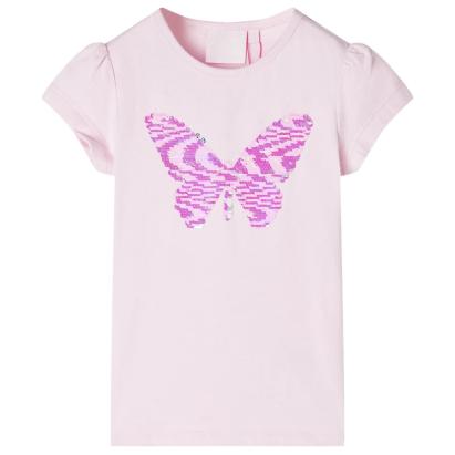 Tricou de copii, mâneci tip șapcă, roz pal, 104 GartenMobel Dekor