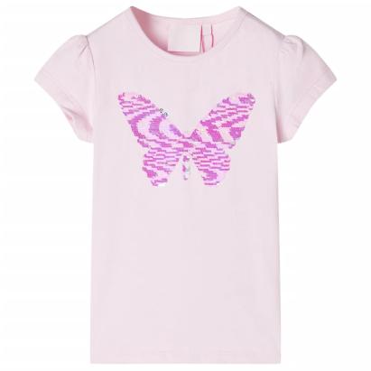 Tricou de copii, mâneci tip șapcă, roz pal, 140 GartenMobel Dekor
